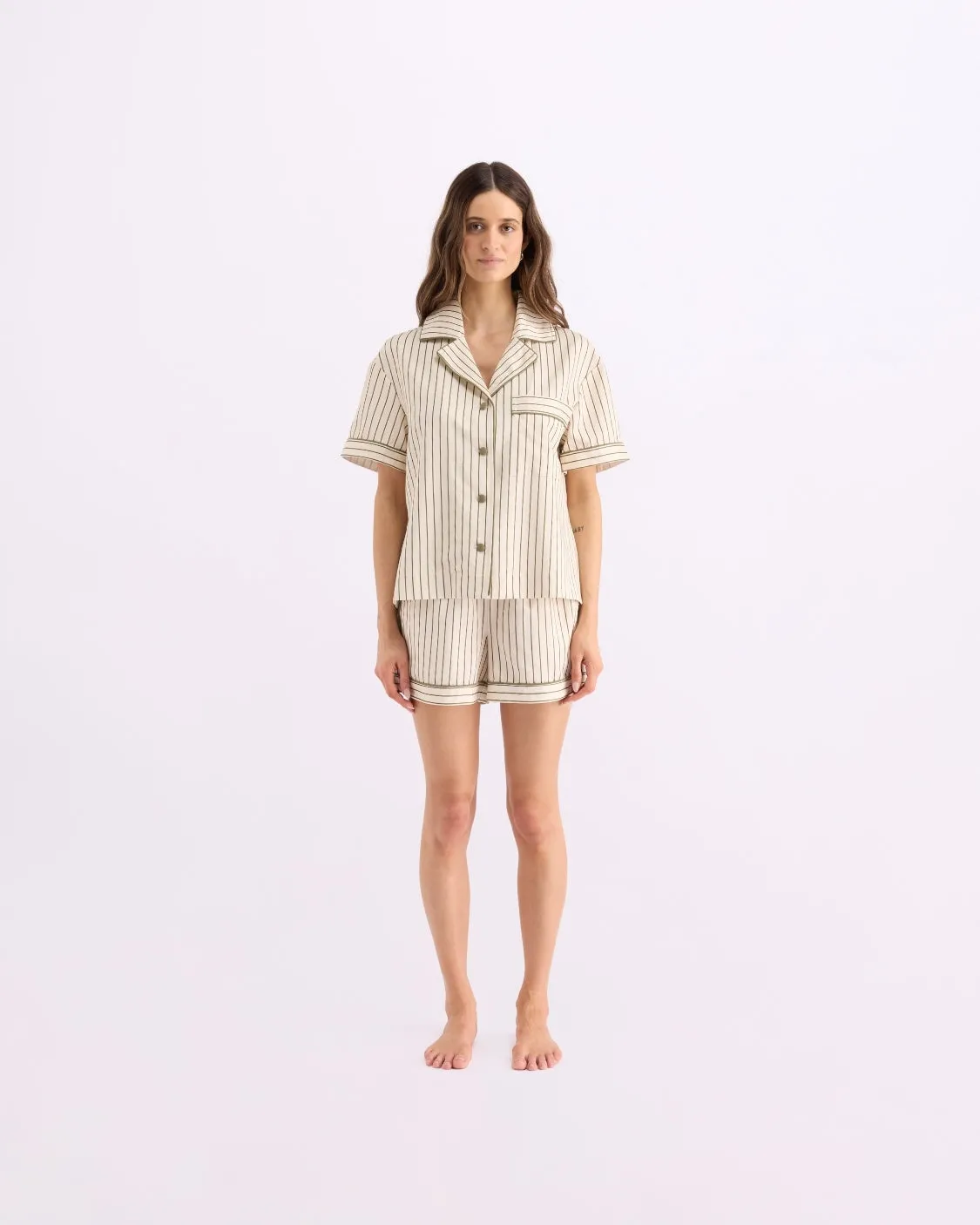 Sleep Short - Matcha Stripes