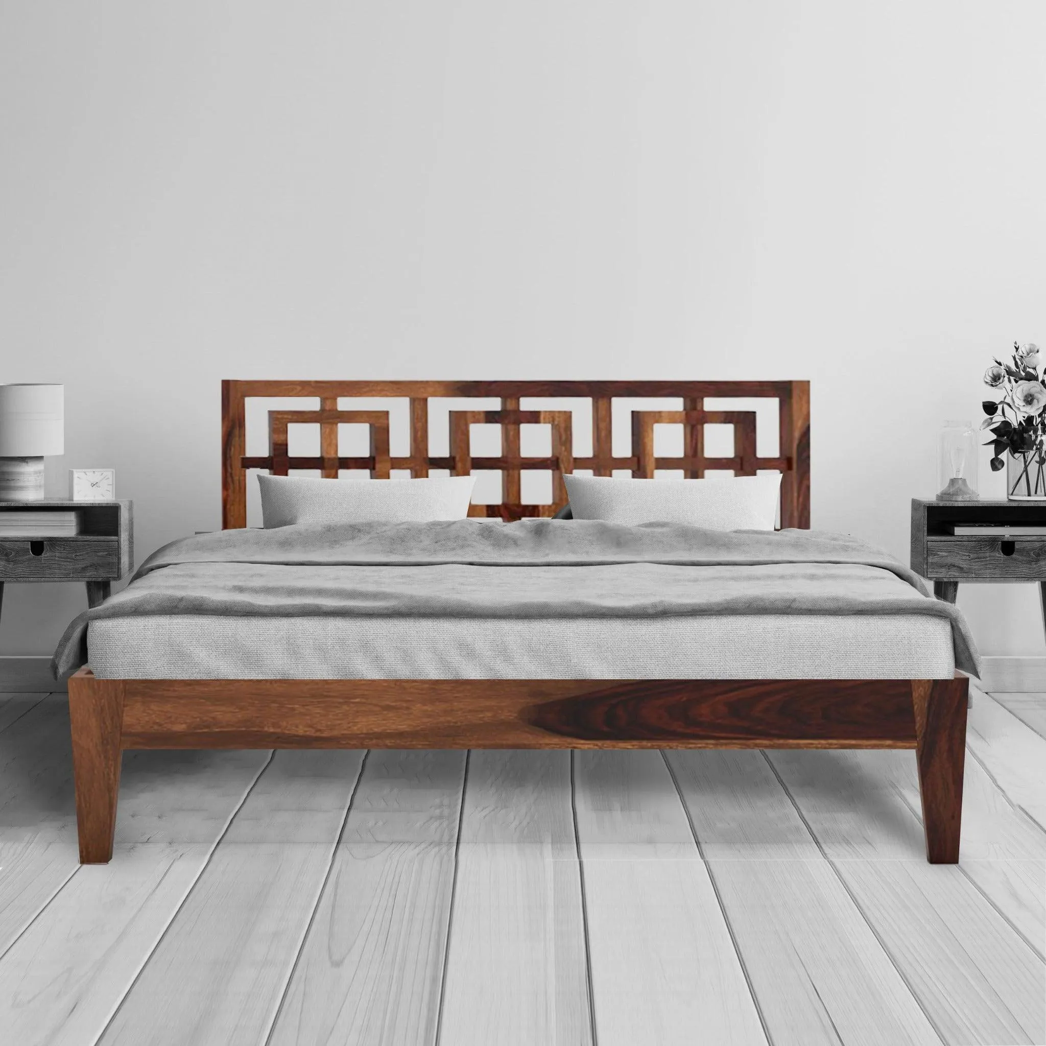 STOYA BED KING Sheesham Wood (Honey Finish)