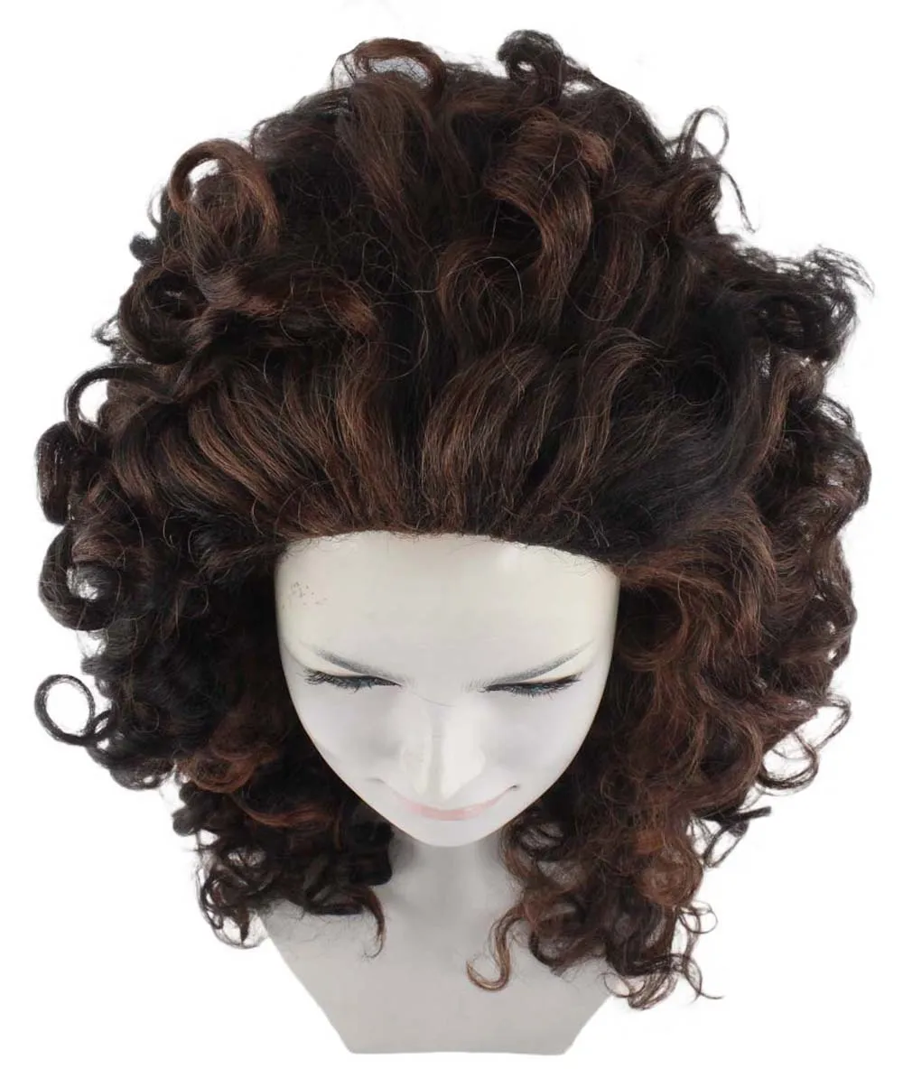 Superstar Dark Brown Long Curly Womens Wig | Over Size Sport Wig | Premium Breathable Capless Cap