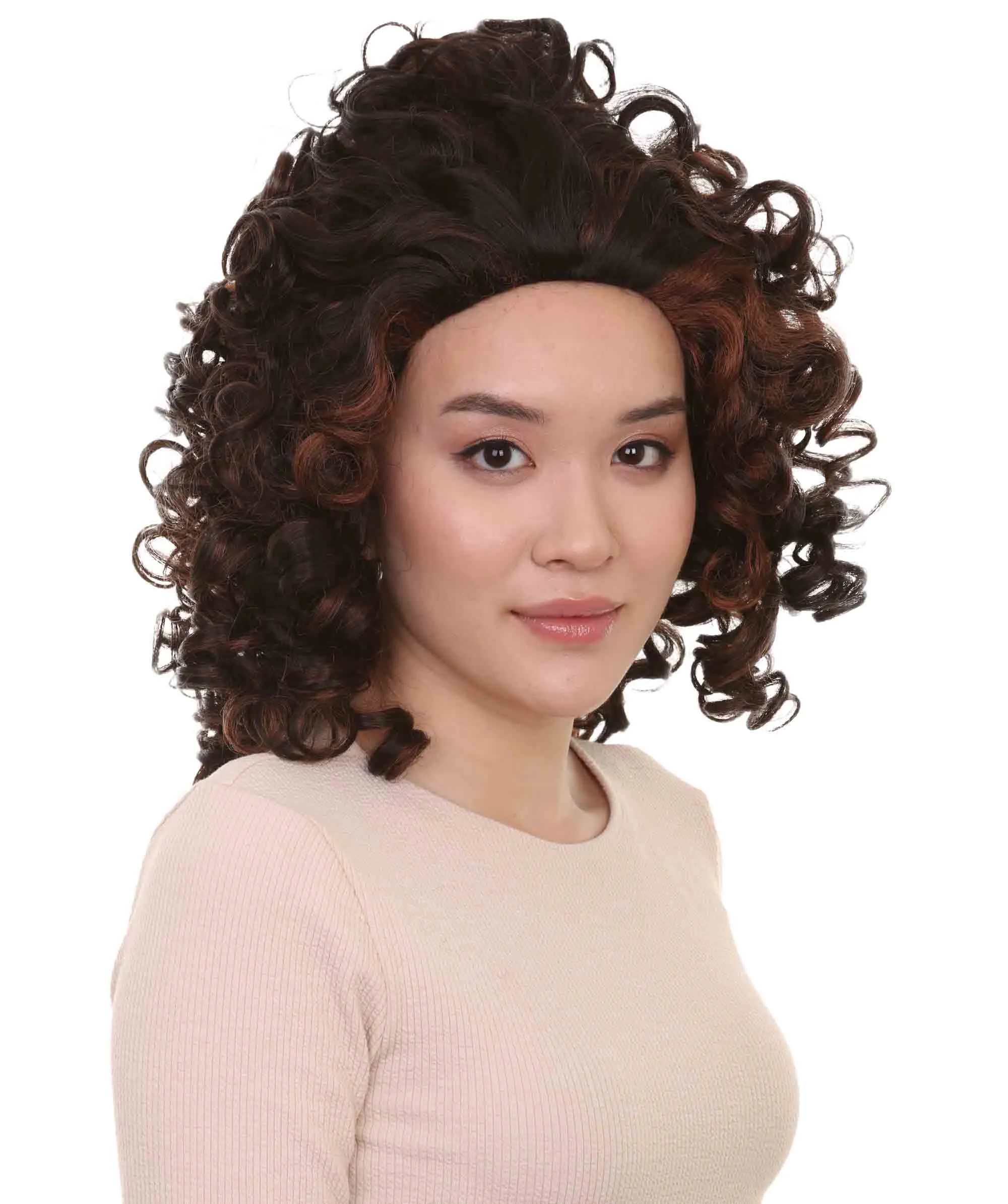 Superstar Dark Brown Long Curly Womens Wig | Over Size Sport Wig | Premium Breathable Capless Cap