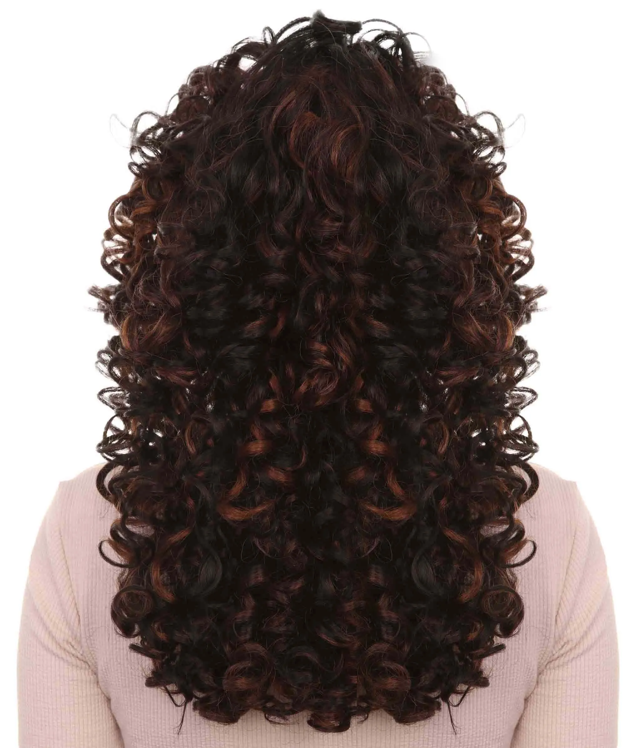 Superstar Dark Brown Long Curly Womens Wig | Over Size Sport Wig | Premium Breathable Capless Cap