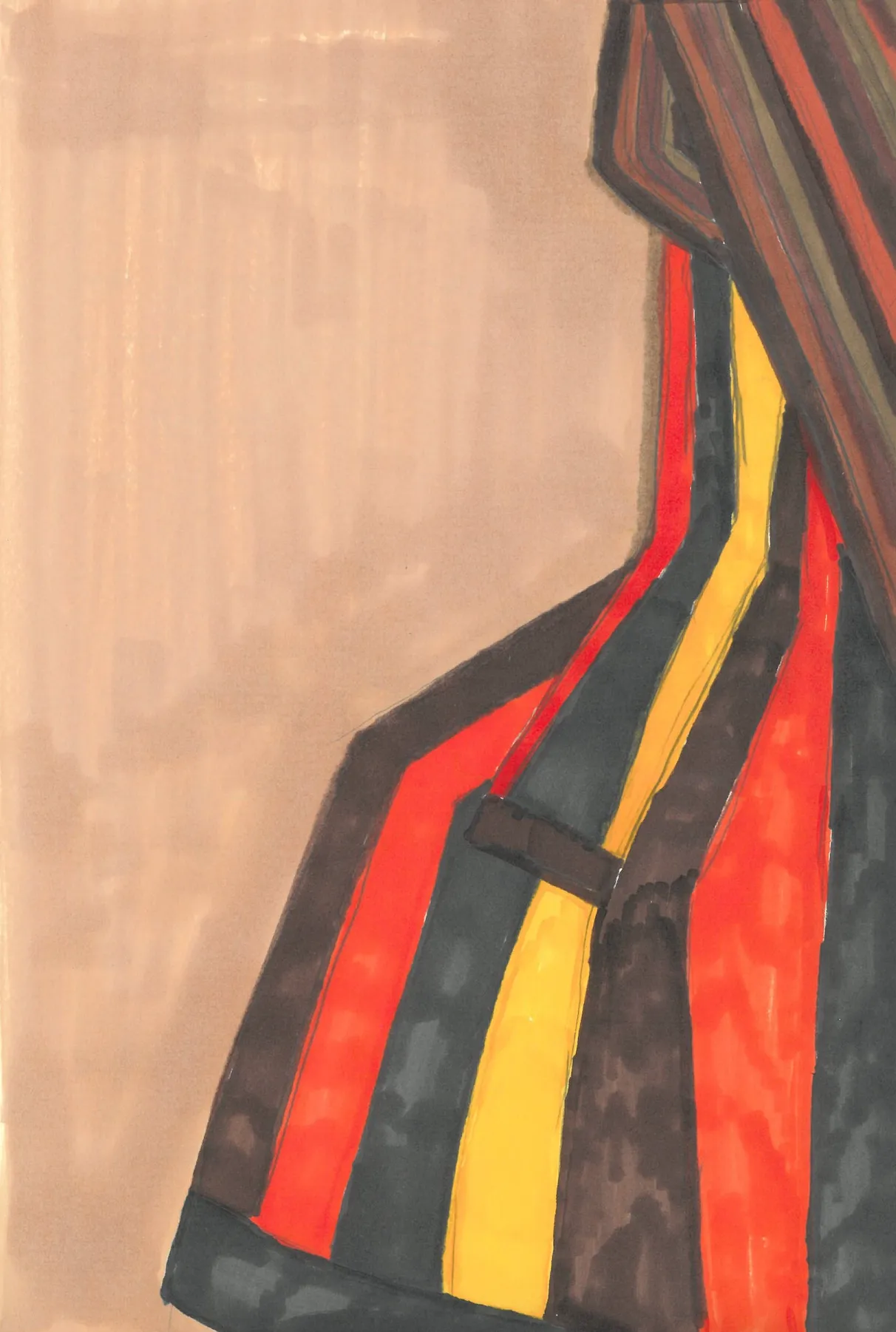Taylor Dress in Multi Striped Leather & Suede