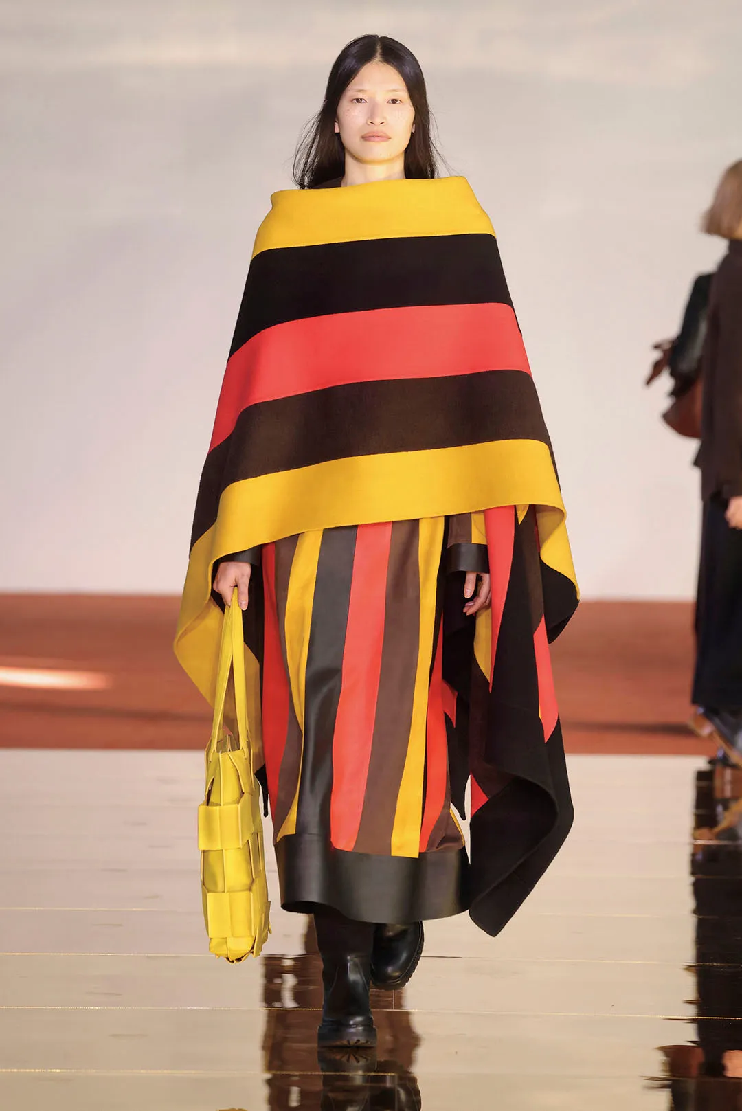 Taylor Dress in Multi Striped Leather & Suede