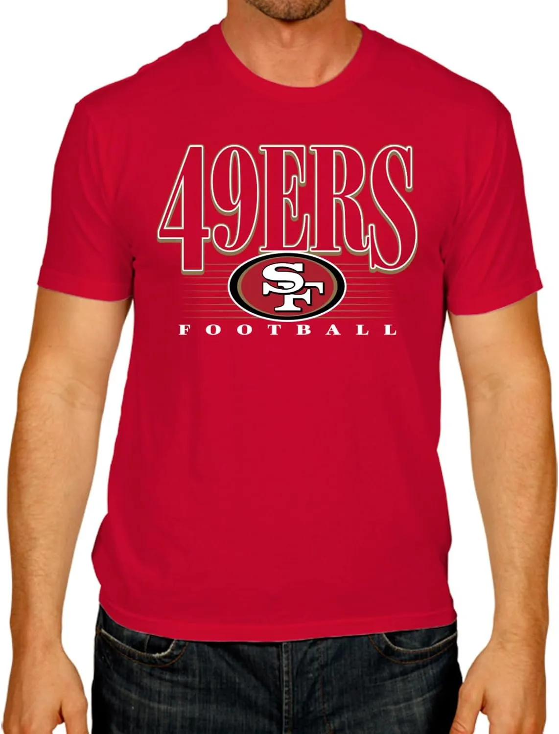 Team Fan Apparel NFL Adult Overtime Blueprint Tag-Less T-Shirt, Unisex Football Tee