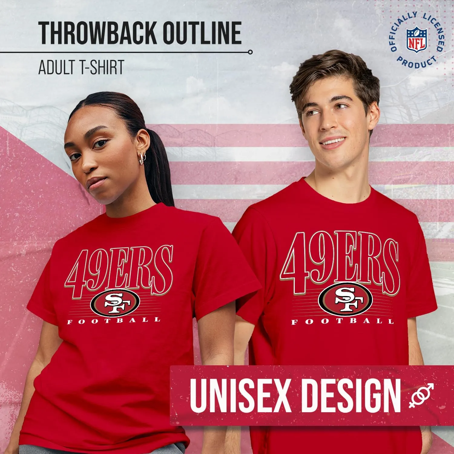 Team Fan Apparel NFL Adult Overtime Blueprint Tag-Less T-Shirt, Unisex Football Tee