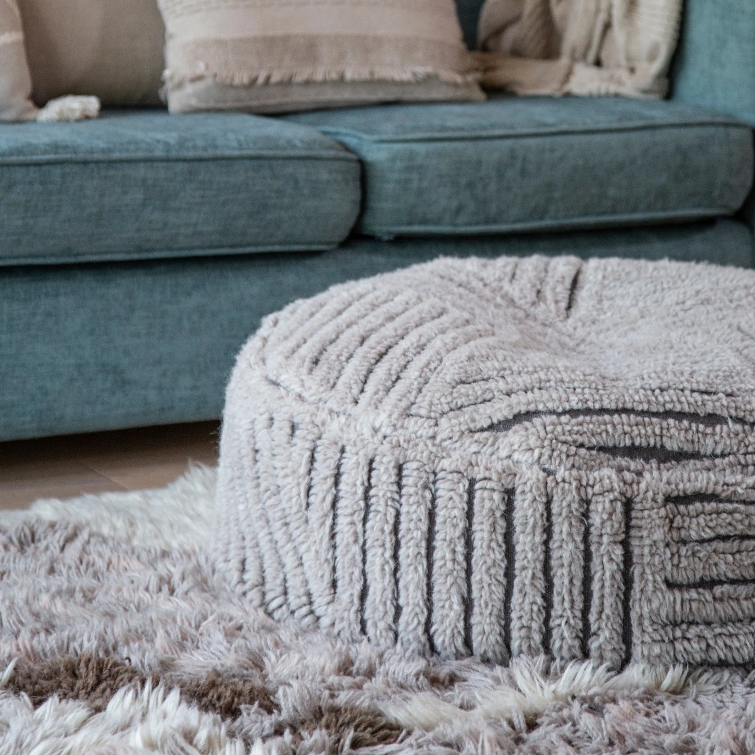 Washable Fields Pouf