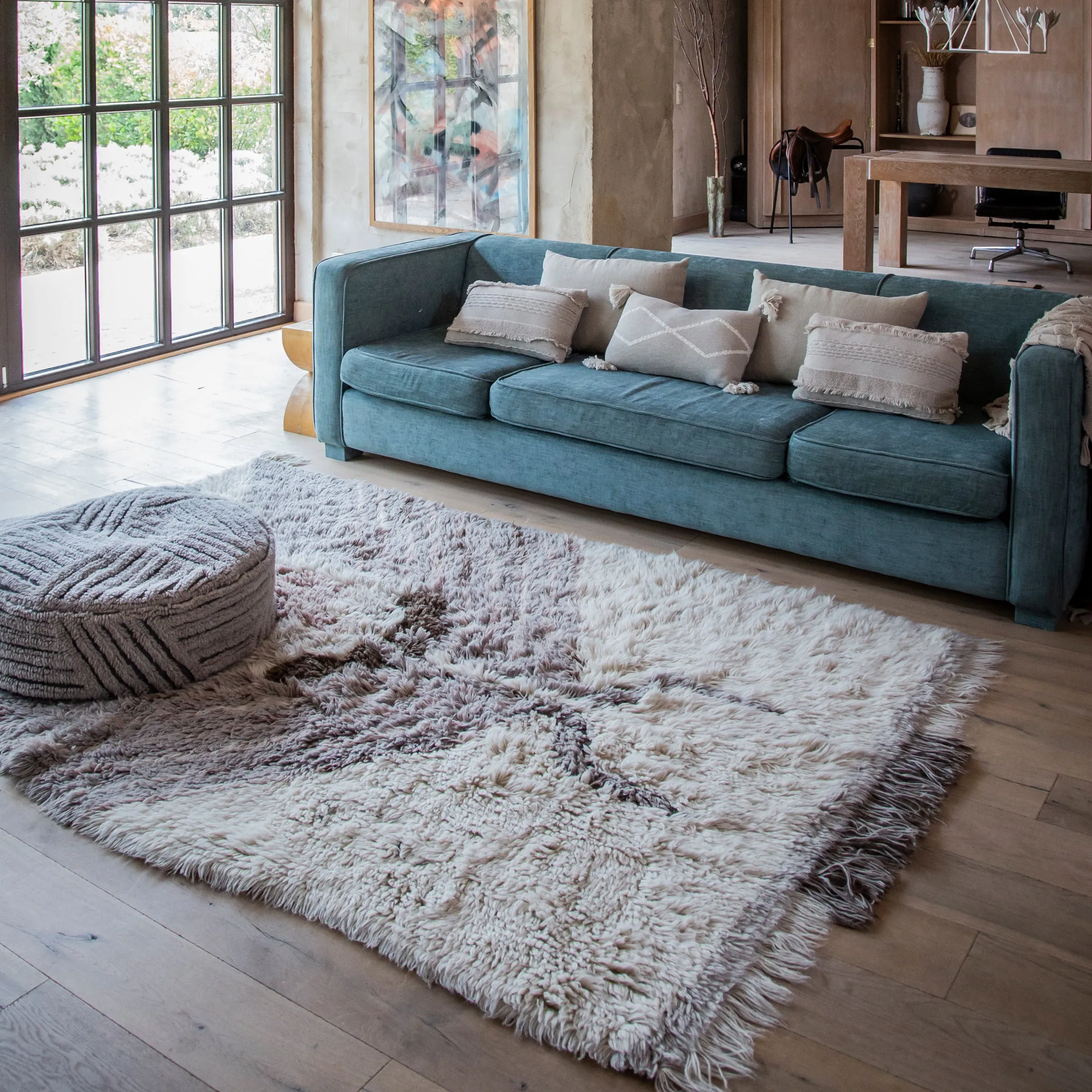 Washable Fields Pouf