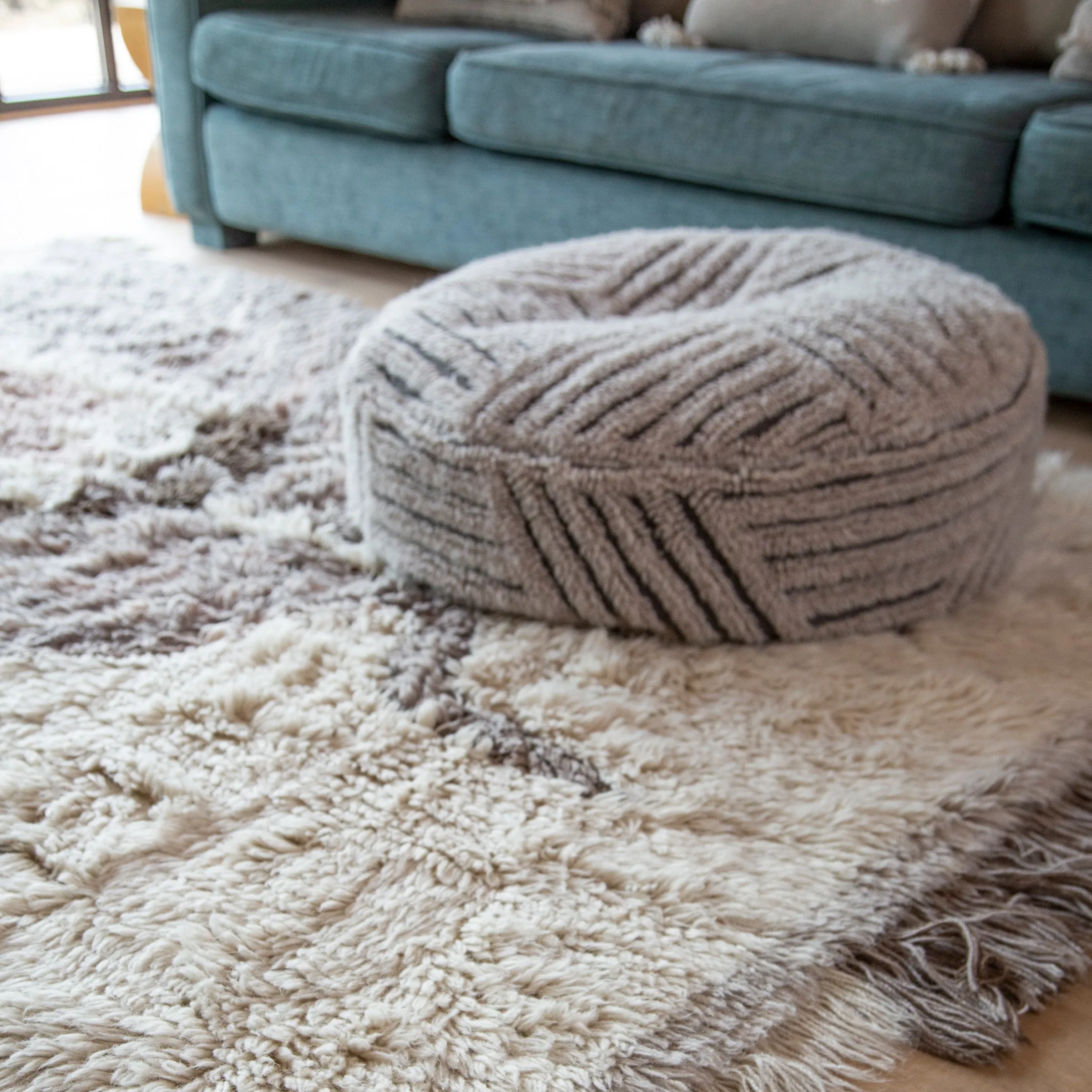 Washable Fields Pouf
