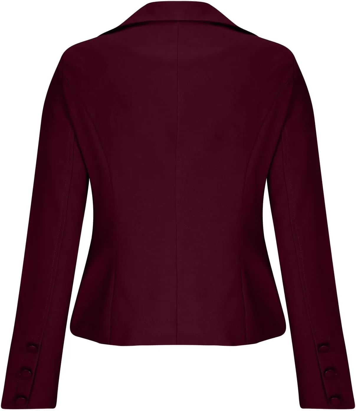 Women's Casual Work Office Blazer Double Notch Lapel Sharp Shoulder Pad Single Tunic Button Peplum Comfy Suit Jacket