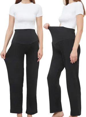 Women's Maternity Pants Casual Loose Wide/Straight Leg Comfy Palazzo Lounge Pant Pregnancy Versatile Trousers