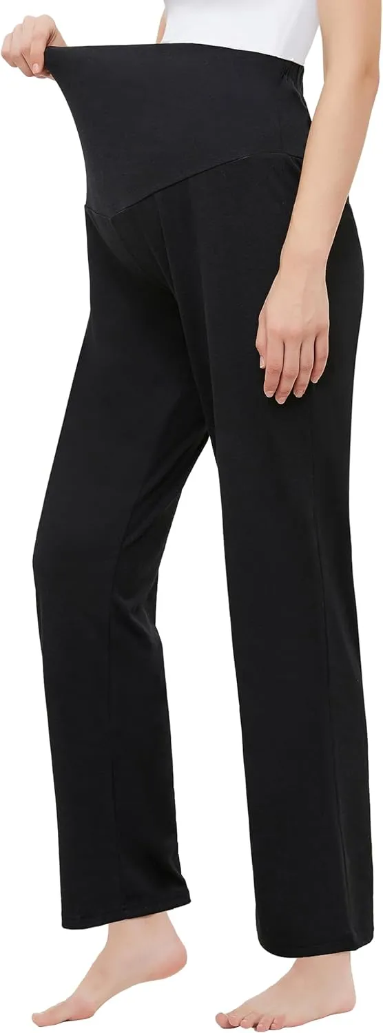 Women's Maternity Pants Casual Loose Wide/Straight Leg Comfy Palazzo Lounge Pant Pregnancy Versatile Trousers