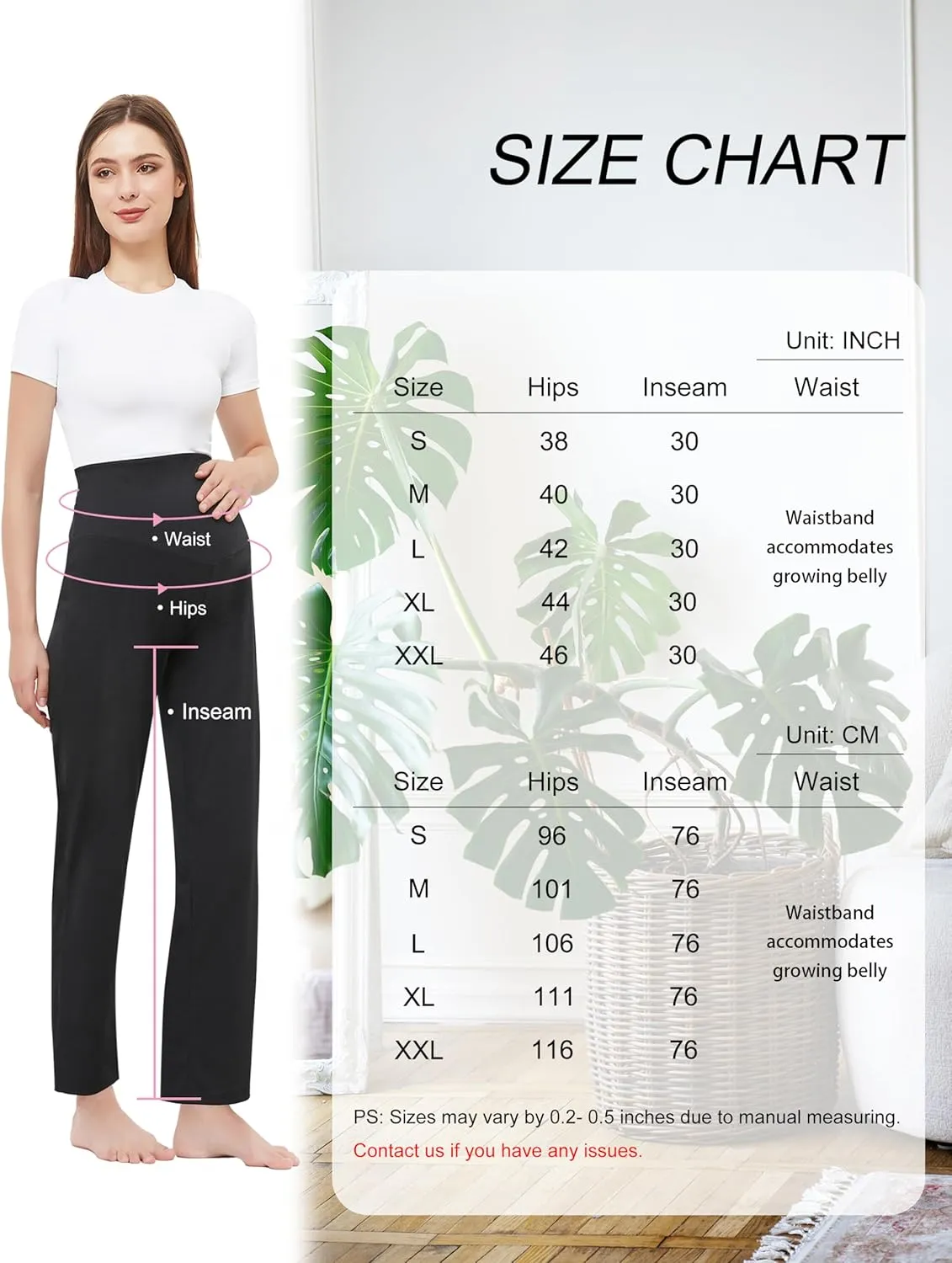 Women's Maternity Pants Casual Loose Wide/Straight Leg Comfy Palazzo Lounge Pant Pregnancy Versatile Trousers