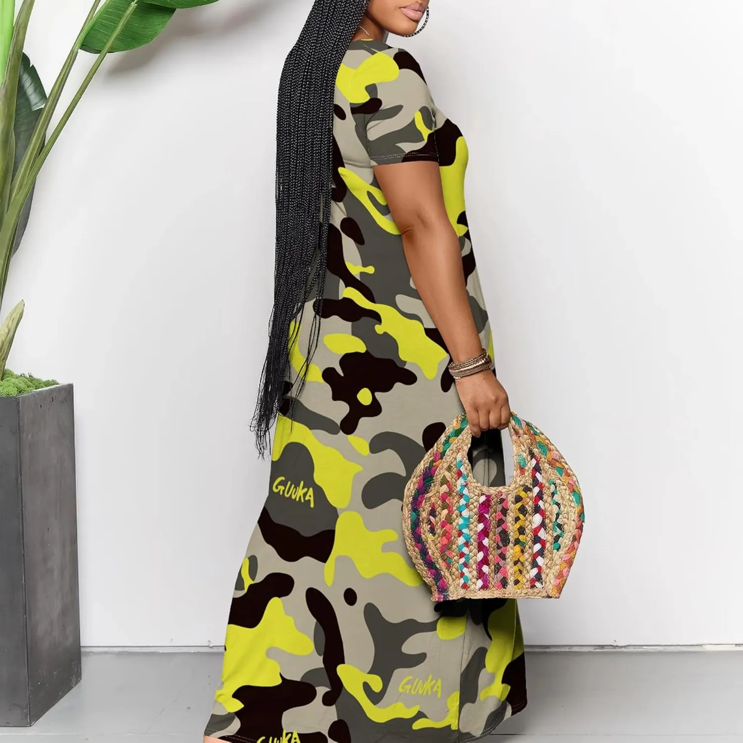 Women's Plus Size Summer Dresses Print Maxi Dresses Flowy Sundresses