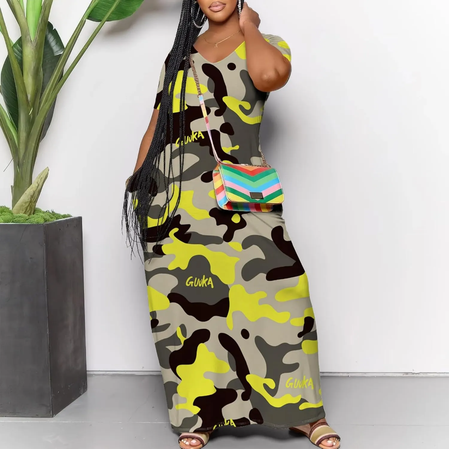 Women's Plus Size Summer Dresses Print Maxi Dresses Flowy Sundresses