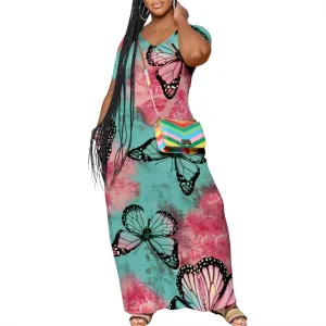Women's Plus Size Summer Dresses Print Maxi Dresses Flowy Sundresses