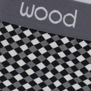 Wood Men's Soft Modal Cotton Blend Thong Black/White Dimension