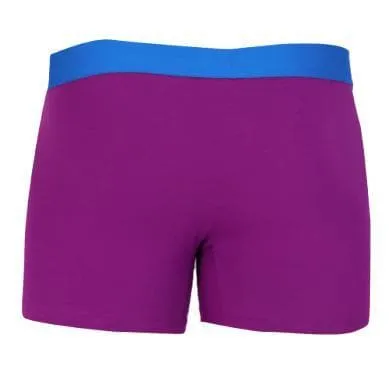 Wood Men's Super Soft Modal Blend 3 in Inseam Boxer Brief with Fly Grape
