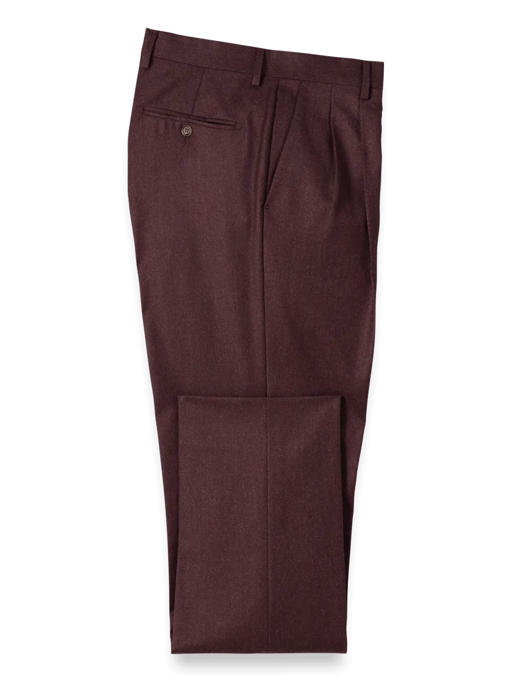Wool Flannel Pants - Burgundy