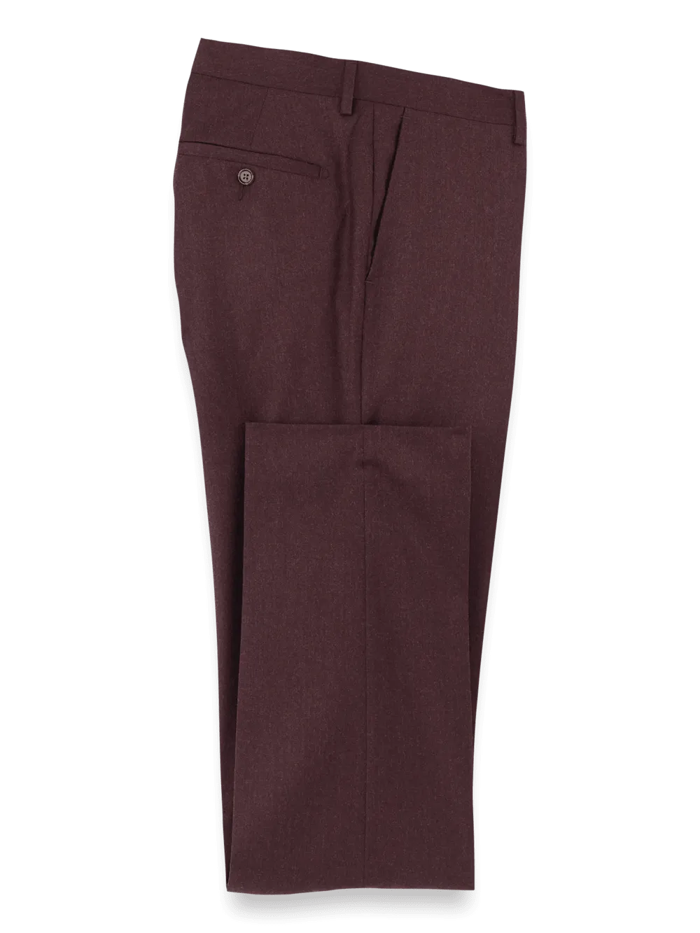 Wool Flannel Pants - Burgundy