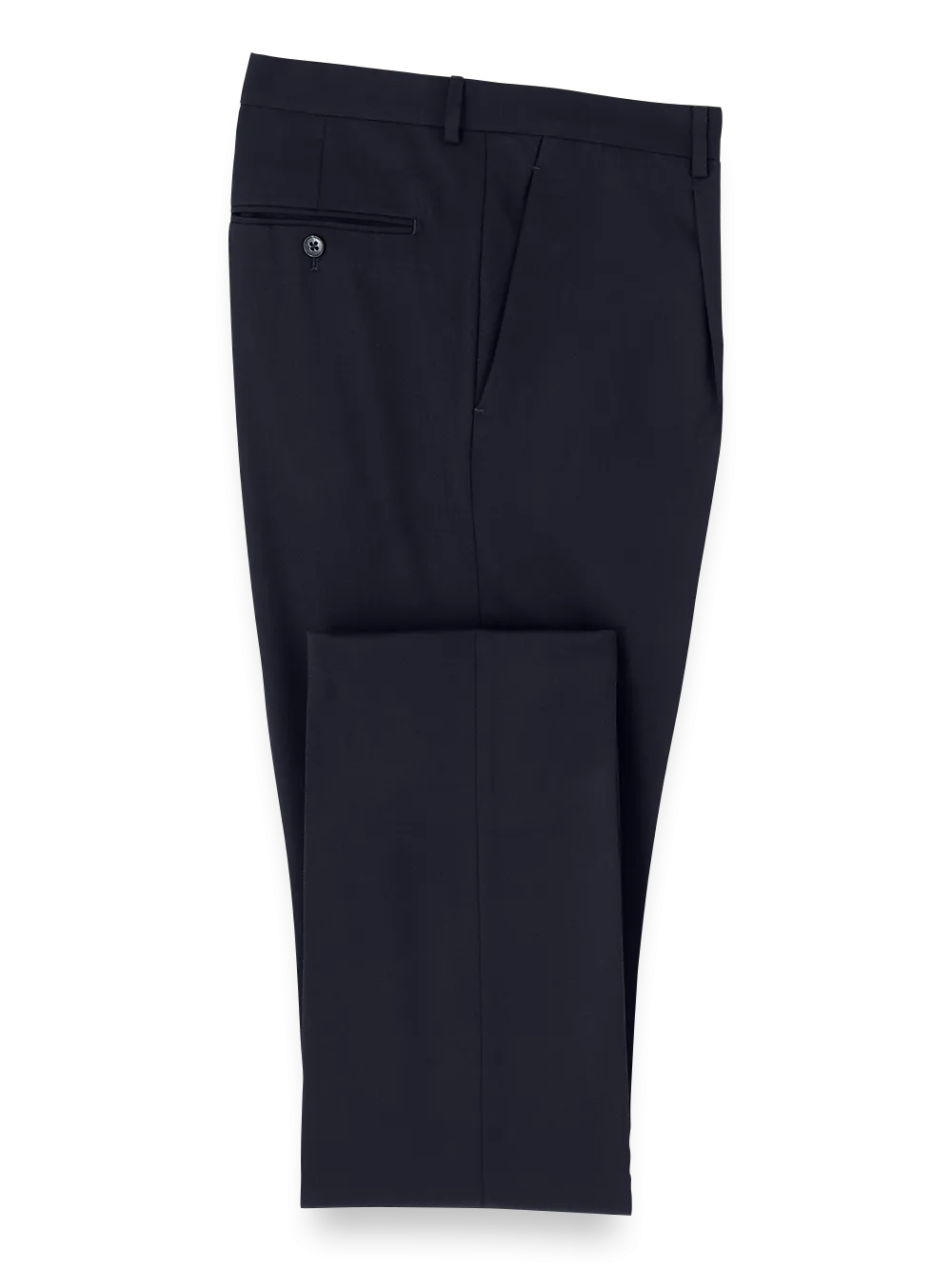 Wool Single Pleated Pants - Navy